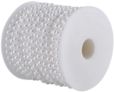 Dailygoods- Parelkralen 25m/rol - Elegante Dubbele Kralen - Imitatieparels - Decoratie Bruiloft - Knutselaccessoires - Geschikt voor Feestdecoraties - Decoratiekralen