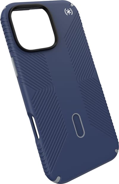 Speck hoesje geschikt voor Apple iPhone 16 Pro Max - Ultieme Bescherming en Grip - Luxe Soft-touch Afwerking - Valbescherming gecertificeerd tot 4 meter - Microban Antibacterieel - Presidio2 Grip lijn - Blauw