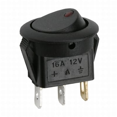 5x Ronde Tuimelschakelaar Zwart Met Rode LED – Verlichte Rocker Switch 12V 16A – Inbouw Schakelaar Met ON/OFF Functie – Geschikt Voor Elektrische Apparatuur En Voertuigen - Verkoopeenheid 5 Stuks [09042PI]