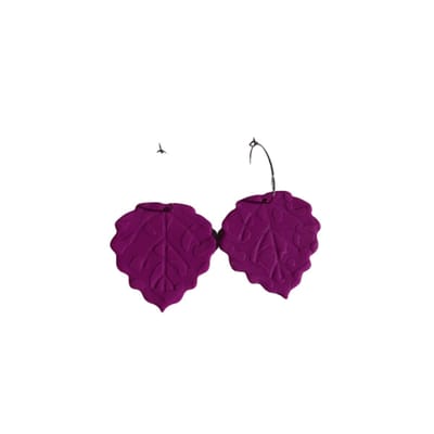 2 Love it Leaves roze - oorbellen - handgemaakt van polymeerklei - stainless steel hoops