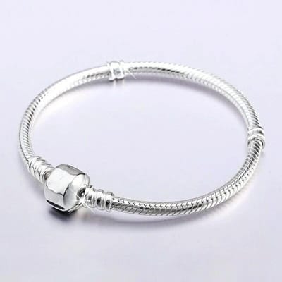 Trendy Slangketting Armbanden Passend op Originele Kralen Armband Voor Vrouwen Meisjes Mode Armband Diy Sieraden Bijoux sl421 19cm white