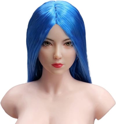 Actiefiguur Hoofd - Miniatuur Figuur - Verzamelen - Beweegbaar Oog - 1/6 Schaal - Blauw