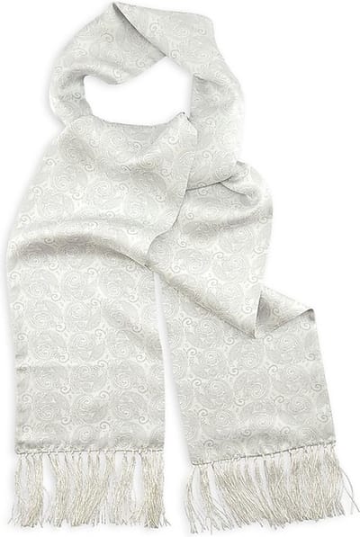 We Love Ties - Sjaals - Smokingsjaal Paisley Nuance wit - wit / grijs