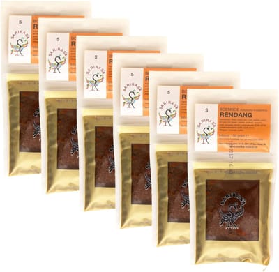 Sarirasa® | 6 x 100 gram Rendang Boemboe | Aziatische kruidenmix | nr 5 | Glutenvrij