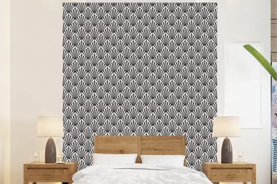 Behang - Fotobehang Patronen - Abstract - Zwart - Art Nouveau - Breedte 225 cm x hoogte 280 cm