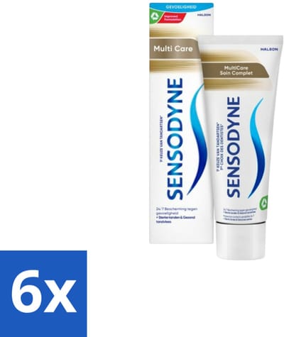 6 x Sensodyne Tandpasta MultiCare 75 ml - Gevoelige Tanden - Mondverzorging - Tandpasta - Tandgevoeligheid - Tandplak