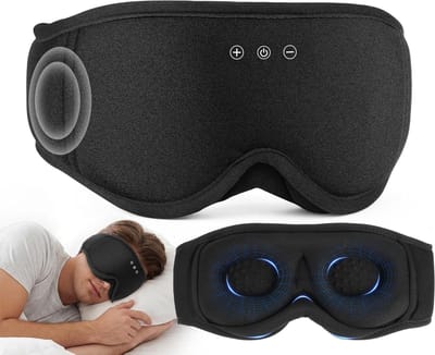 Comfortabel slaapmasker met Bluetooth-hoofdtelefoon, verduisterend en ademend, ideaal voor zijslapers en ontspanning met zachte stereoluidsprekers