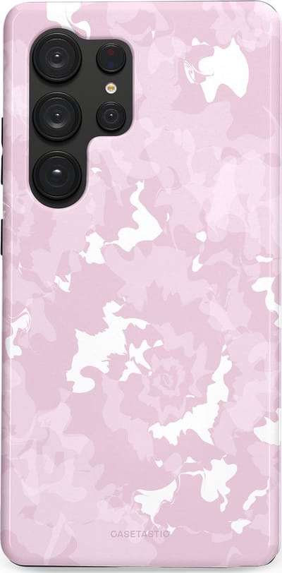 Casetastic Hoesje Geschikt voor Samsung S25 Ultra - Stijlvolle Beschermende Duo-layer Case - Roze wervels