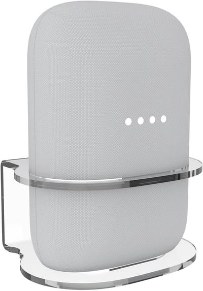 Allecto Plus - Houder voor Google Nest Audio - Wandhouder & Tafelblad Organizer met kabelbeheer - Geen schroeven nodig - Luidspreker Accessoires Rack