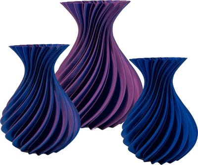 Veluro design vaas – Decoratieve vaas - Blauw / Paars - 3d geprinte vaas – geschikt voor droogbloemen - 20CM