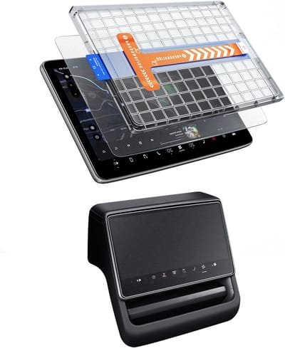 Tesla Model Y Juniper Navigatie Beschermfolie voor 2025 2026, 16 Inch en 8 Inch Achterdisplay, GPS, Matte Tempered Glass, Schermbeschermer, Auto Accessoires en Installatiehulp