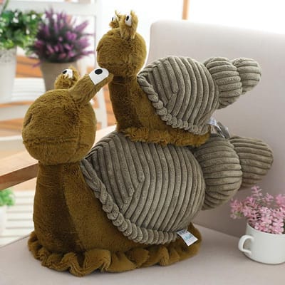 Schattige Slak Pluche Speelgoed Knuffelpop Cartoon Dier Schelp Verjaardagscadeau Kerstcadeau 28cm gray