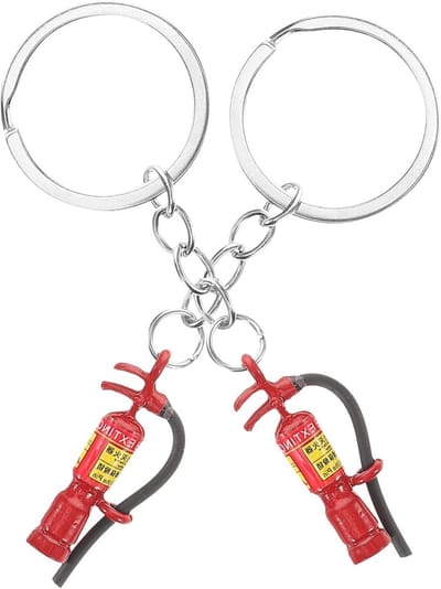 Sleutelhanger Brandblusser - Charm Ontwerp - Tas Decoratie - Brandweerthema - 8 x 3 x 1 cm - Meerkleurig