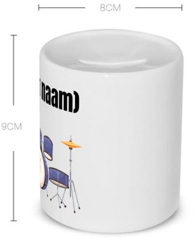 Akyol - drumstel met eigen naam Spaarpot - Drummen - muziek liefhebbers - drummers - verjaardag - cadeau - kado - 350 ML inhoud