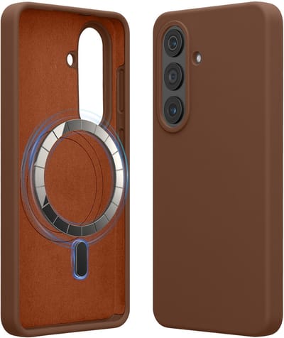 kwmobile telefoonhoesje geschikt voor Samsung Galaxy S26 - Hoesje met magneet compatibel met MagSafe - Smartphone case in bruin