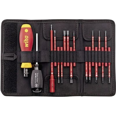 Wiha Momentschroevendraaierset TorqueVario®-S electric 0,8-5,0 Nm assorti 19-delig variabel instelbare momentbegrenzing incl. opvouwbaar etui - 36791