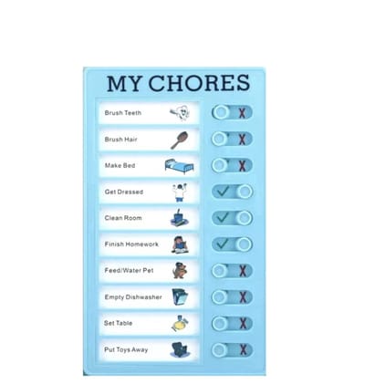 Scoby - To-Do-Bord - Klusjes bord voor Kinderen - Inclusief 5 Witte Kaarten - Checklist - Planbord - Chores board - Klusjes afvinken - Blauw