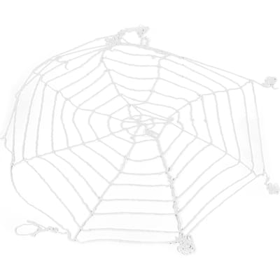 Décorations d'Halloween Toile d'araignée 3,6 m Filet rond blanc Toiles d'araignée effrayantes pour fête extérieure intérieure cour white
