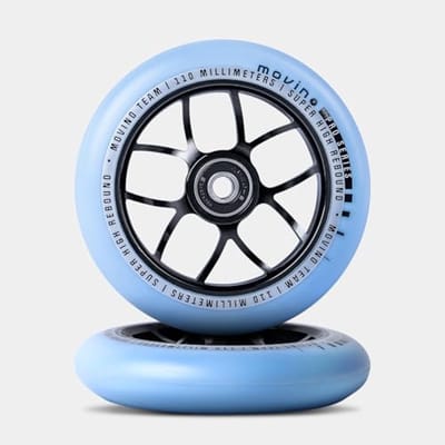 Vervangende Stuntstep Wielen 110 mm - Aluminium en Polyurethaan, 100 kg Belastbaar, 2 Stuks, Blauw