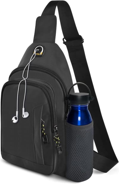 Dailygoods - BROTOU Borstzak schoudertas voor heren, kleine sling bag, crossbody bag voor heren, diefstalbestendige tas, verstelbare rugzakriem voor wandelen, reizen en dagelijks gebruik (grijs)