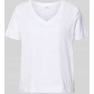 Zachte jersey T-shirt met V-hals en voorpaneel voor vrouwen s.Oliver