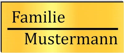 Gegraveerd Naambordje met Streep (60x25mm) - Zelfklevend Deur- en Brievenbusnaambordje - Goud/Zwart Geborsteld