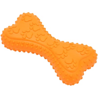 Hond Knaagspeeltje Botvorm Rubber Veilig Milieuvriendelijk Tandenpoetsen Heropvoeding Slecht Gedrag Puppy Tandjes Krijgen Speeltje orange