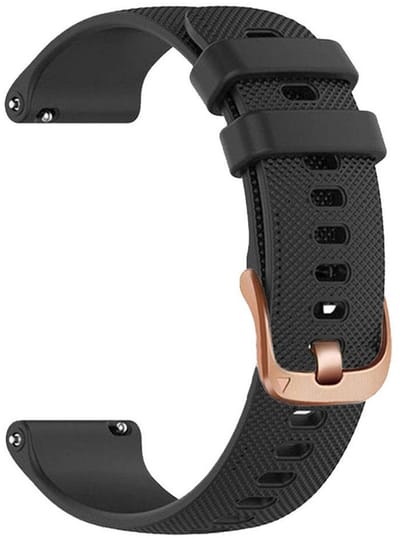 Siliconen bandje - geschikt voor Garmin Venu (2 Plus) / Venu SQ (2) / Vivomove (Style - Sport) / Vivoactive 3 / 5 / 6 / Forerunner 55 / 165 / 245 / 645 / 570 - 42mm - zwart