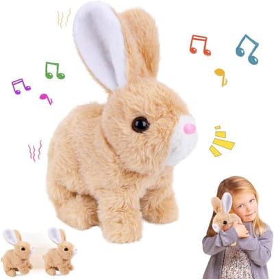 Interactief Konijn Speelgoed, Realistisch Springend Konijn met Geluiden en Bewegingen, Schattig Cadeau voor Kinderen voor Pasen en Verjaardagen