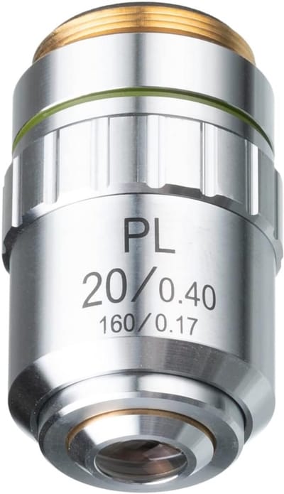 Microscoop Objectief - Planachromatisch Lens - Gedetailleerd Onderzoek - Vlakke Beeldcorrectie - 20x Vergroting - Zwart