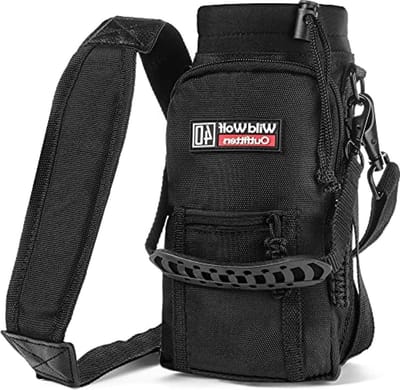 Waterflesdrager - 1200 ml flessen - wandelaccessoires - verstelbare riem - geïsoleerde flessenzak - buitenverkenning - Zwart - Modern design
