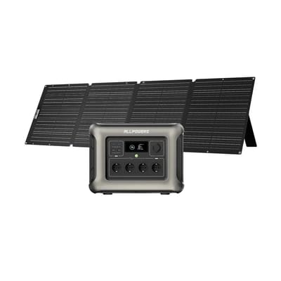 ALLPOWERS R1500 Draagbaar Energiestation 1800W 1152Wh LiFeP04 Accu - R1500 + SE200 200W IP68 zonnepaneel