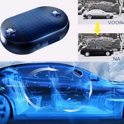 Elektrische Auto Sneeuwverwijderaar met Zonne-energie – Antivries en Ontdooier voor Voorruit, Effectieve Sneeuw- en IJsverwijdering- BLAUW