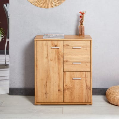 Commode LOCARNO met 2 deuren en 2 lades in Wotan-eik