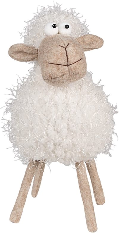 Clayre & Eef Beeld Schaap 30 cm Wit Kunststof