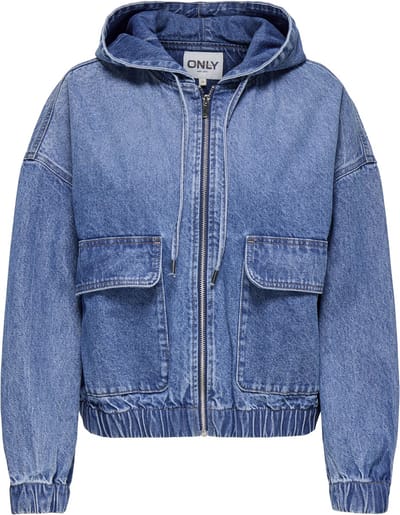 Dames denim jas met capuchon en rits Only Kennedy