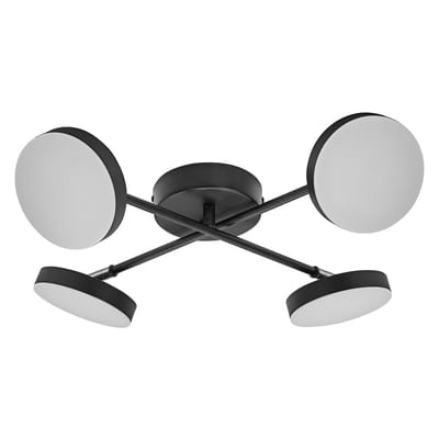 OSRAM Decor Spot Moon lamp zwart, 4 verstelbare lampkoppen gekruist, 21 W, 1120 lm, 3000 K, metalen behuizing, minimalistisch design, eenvoudige installatie, LED niet vervangbaar