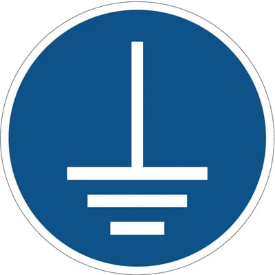 Aarding verplicht gebodsbord - M005 | gecoat dibond materiaal | 10 cm