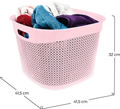 Vierkante opbergmand 36 liter voor wasgoed - ergonomische handgrepen - stijlvol en duurzaam