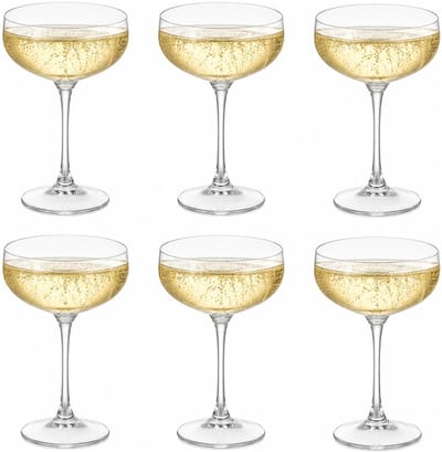 Vivalto Champagneglazen Vintage - 6x - 315 ml - kristalglas - coupe glazen