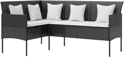 Loungebank L-vormig - Buitenbank Terrasbank Sofa - Ontspannen in de tuin - Weerbestendig PE-rattan