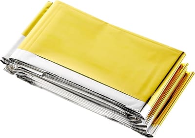 Reddingsdeken - Nooddeken thermisch - Bescherming bij kou - Aluminium gecoat - 210 x 160 cm - Goud/Zilver
