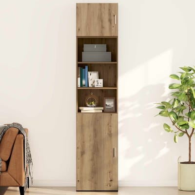 vidaXL - Wandkast - artisanaal - eikenkleurig - 50 - x - 42.5 - x - 40 - cm - Bewerkt - hout
