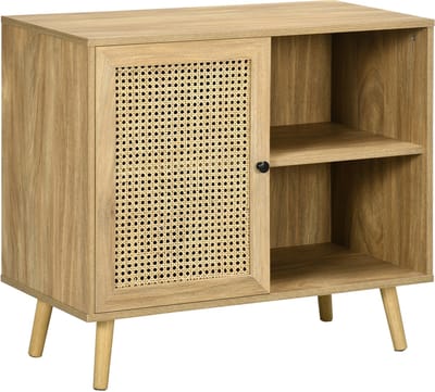 HOMCOM Buffetkast - Spaanplaat - 80x39x70cm - Natuurlijk hout