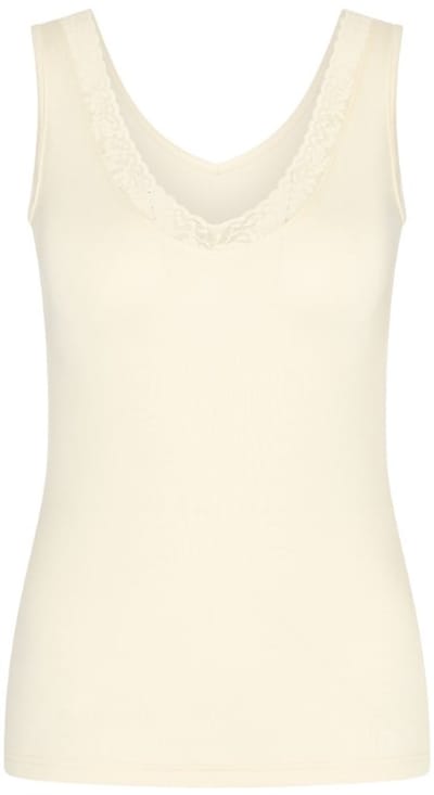 RJ Pure Color Bayonne Dames Singlet Lace Ivoor S