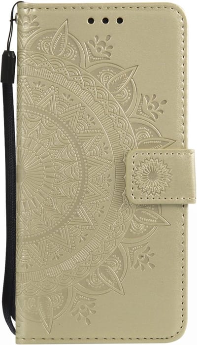 Coverup Hoesje - Geschikt voor Samsung Galaxy S7 Hoesje - Coverup Bloemen & Vlinders Book Case - Goud