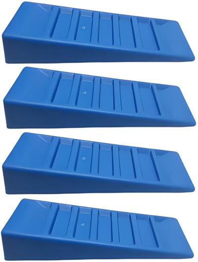 HI Oprijblok / leveller - auto / caravan - blauw - 4x stuks - kunststof - 42 x 16 x 8 cm - tot 3000 kilo