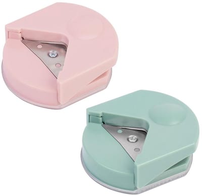 longziming -Hoekpons Set van 2 – Scrapbooking & Kaarten Afwerken – Afgeronde Hoeken Snijder – Compacte Papier Hoeksnijder voor Foto’s, Wenskaarten, Visitekaartjes en DIY Projecten