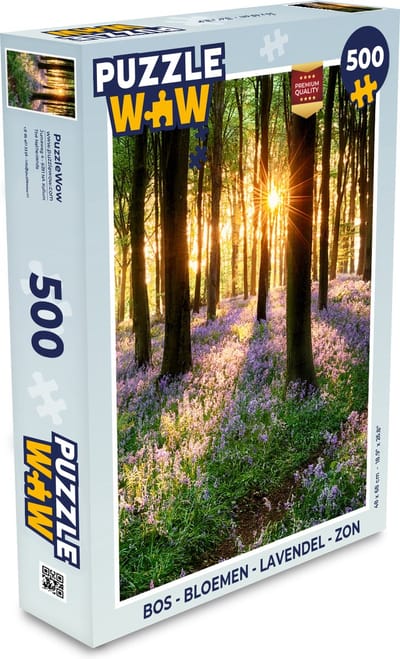 Puzzel Bos - Bloemen - Lavendel - Zon - Paars - Natuur - Legpuzzel - Puzzel 500 stukjes