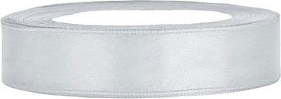 Hobbygroep Satijnlint 12 mm 25 m Zilver.